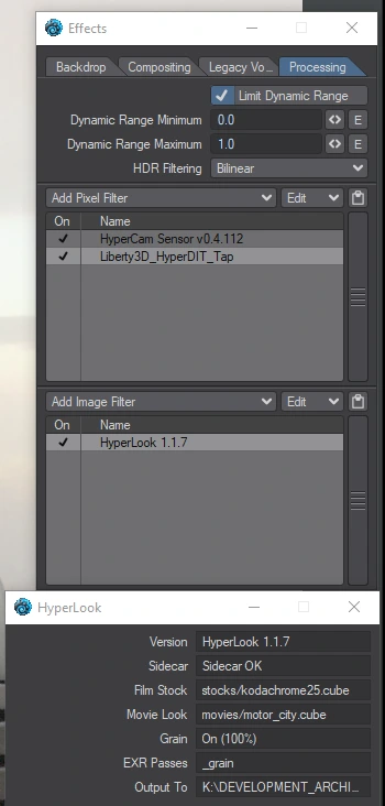 effects filter stack