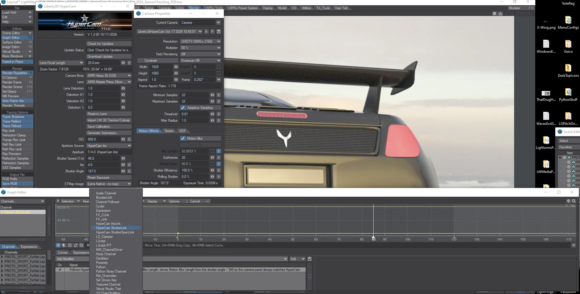 hypercam shutterlink graph editor