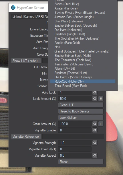 sensor movie look dropdown